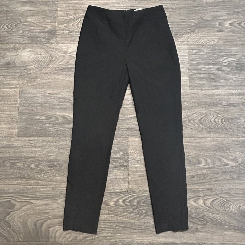 Veronica Beard Zip Back Scuba Leggings Pants Size 2 Black Tapered Trousers Slim